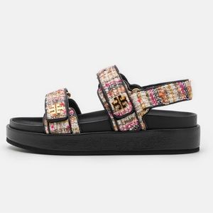 TORY BURCH KIRA TWO BAND - PLATFORM SANDALS: 7.5